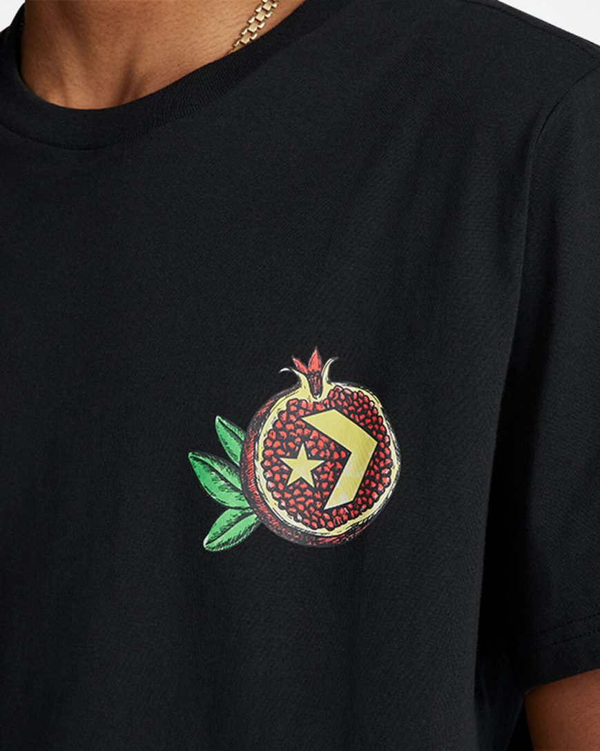 Men's Converse Pomegranate Graphic T-Shirts Black | AU 5903ED